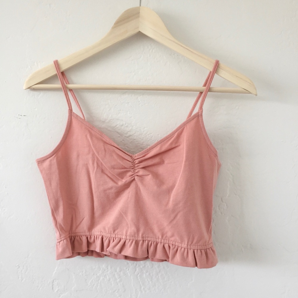 ❗️Three Left❗️NWT Pink Crop Cami Tank - Picture 3 of 5